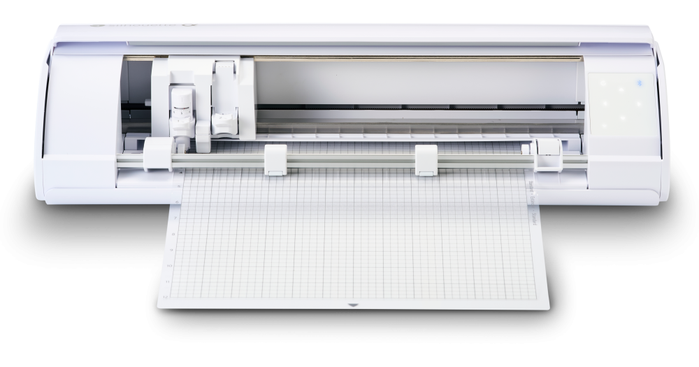 Silhouette Cameo 5α cutting machine front view loading a cutting mat