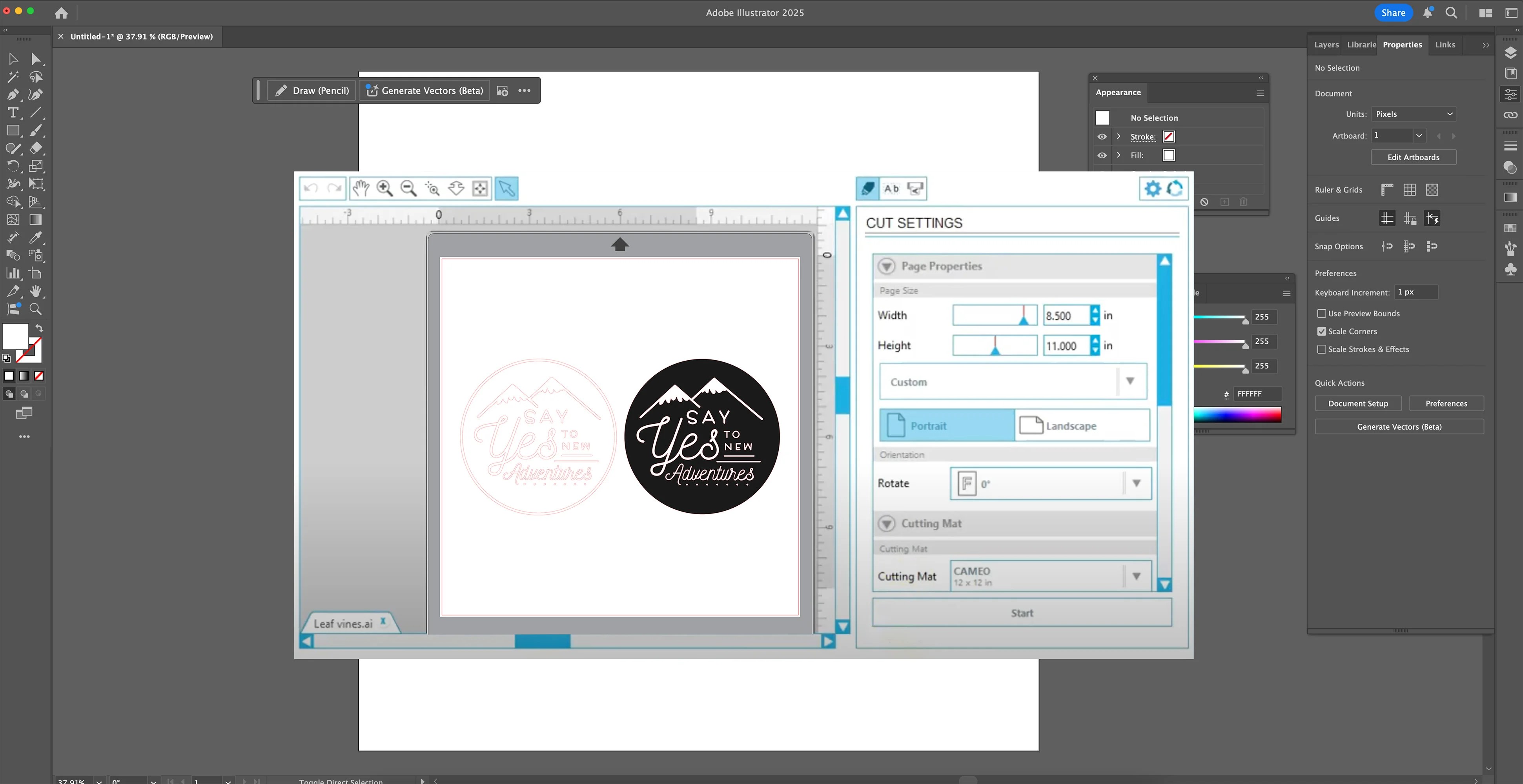 Full Access to Silhouette Machine Cut Settings
