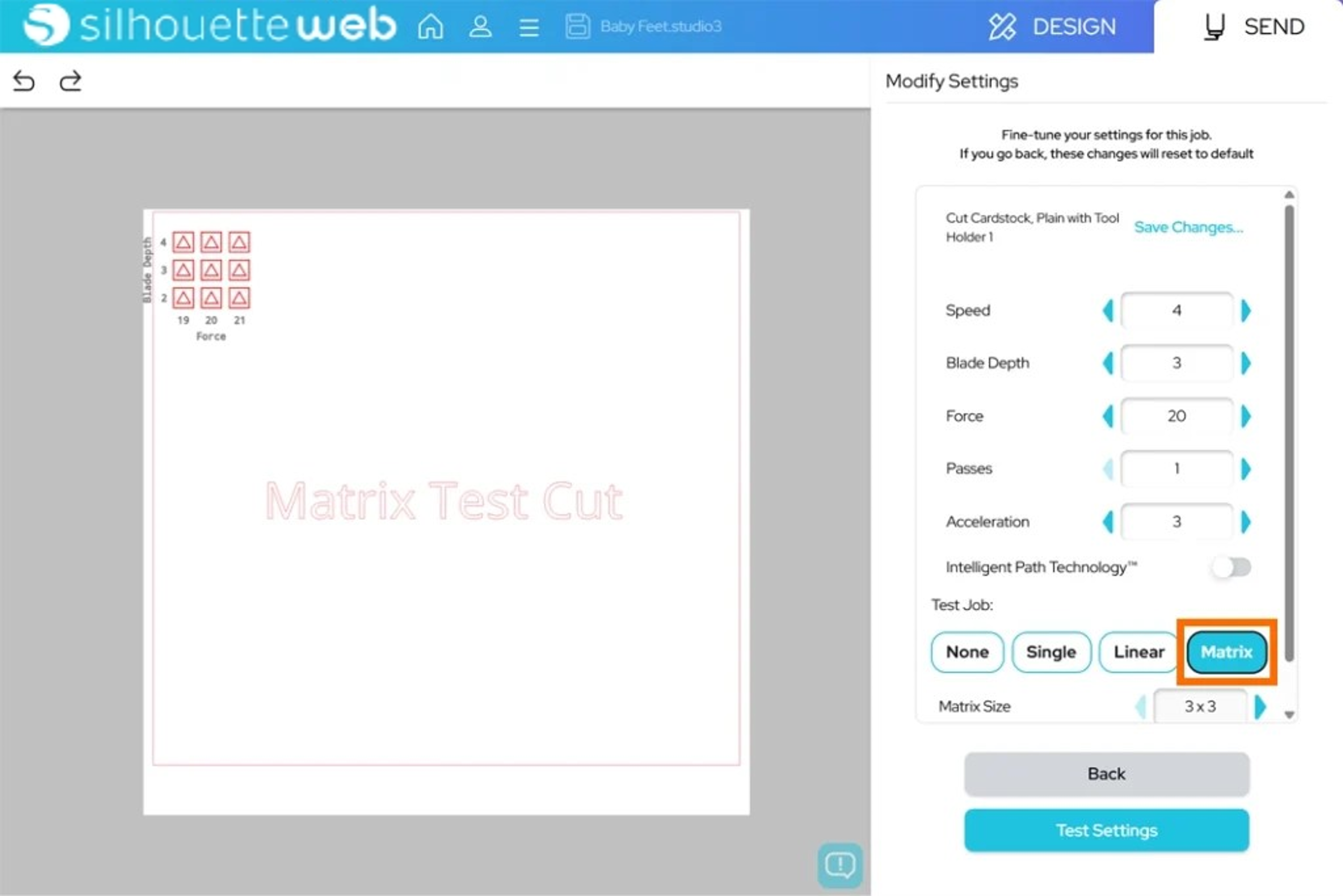 Advanced test cut management